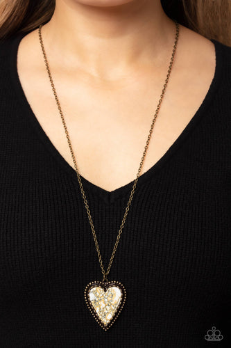 Paparazzi Accessories: Stony Summer - Brass Heart Necklace