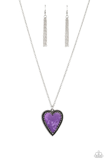 Paparazzi purple deals heart necklace