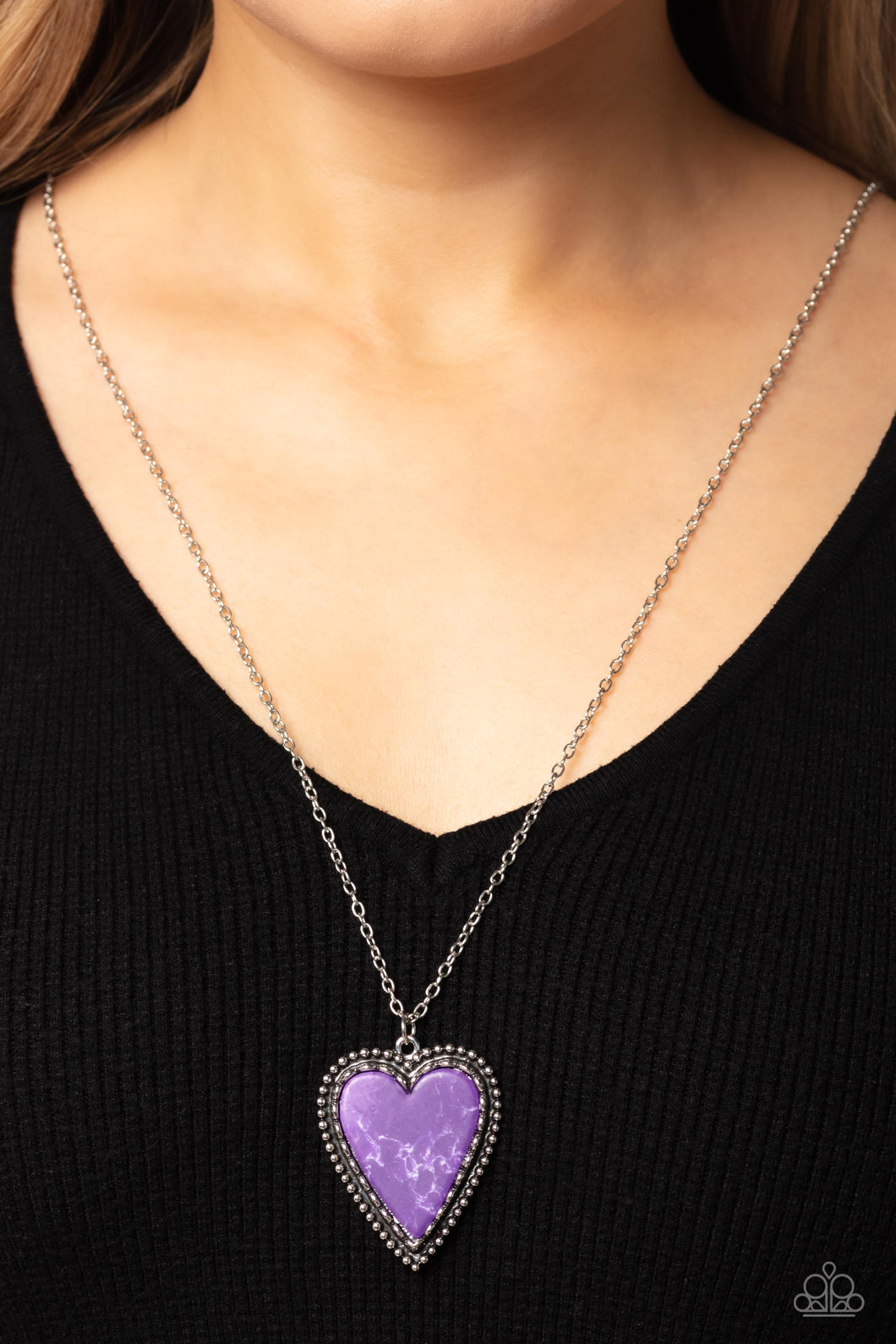 Paparazzi Accessories: Stony Summer - Purple Heart Necklace