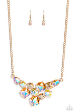 Load image into Gallery viewer, Paparazzi Accessories: Round Royalty Necklace and Twinkling Trio Bracelet - Gold Iridescent SET