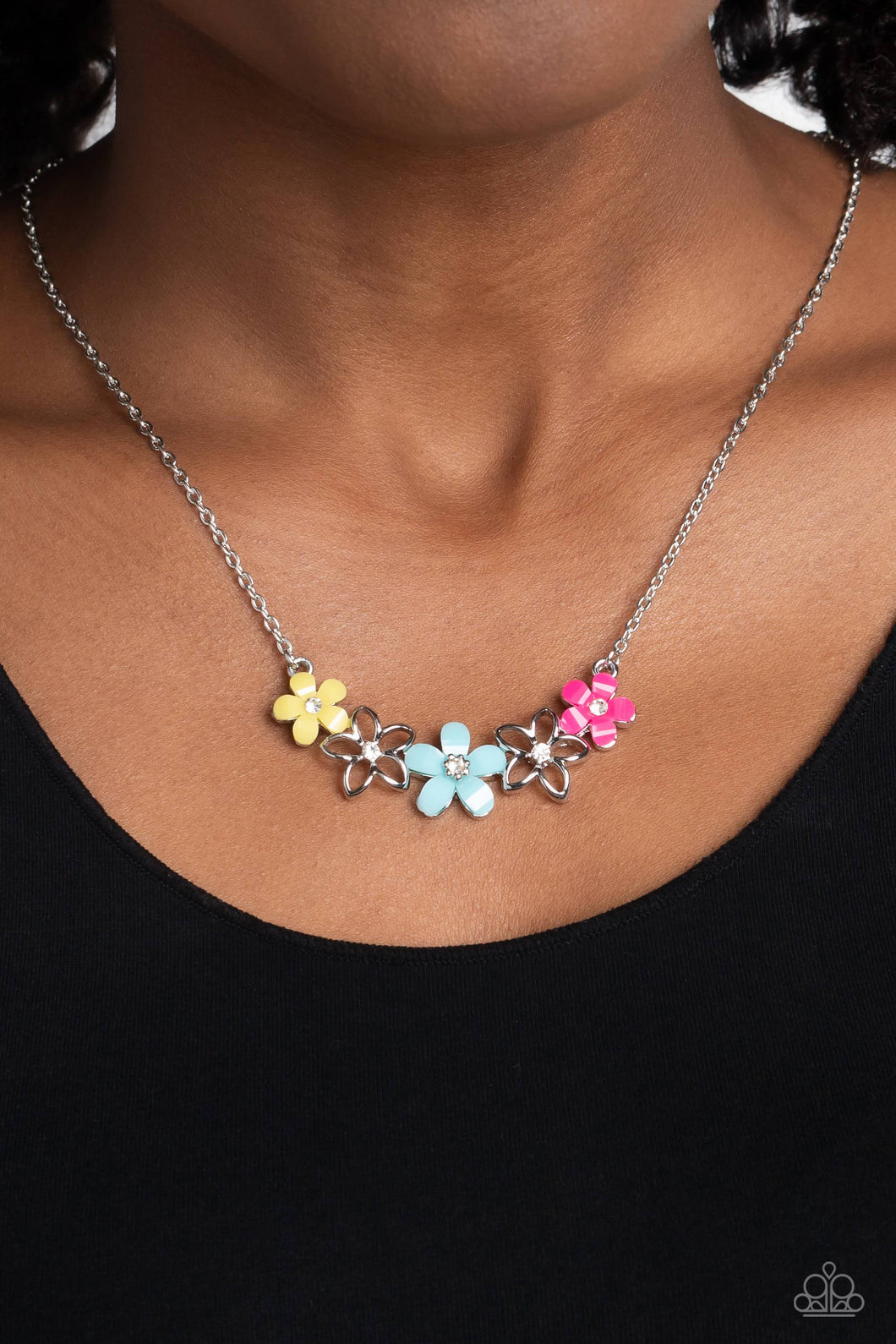 Paparazzi Accessories: WILDFLOWER About You - Blue Acrylic Necklace