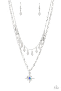 Paparazzi Accessories: The Second Star To The LIGHT - Blue Iridescent Patriotic Necklace