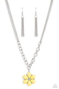 Paparazzi Accessories: Dazzling Dahlia - Yellow Acrylic Necklace