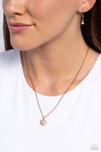 Paparazzi Accessories: Goin Courtin - Copper Heart Necklace