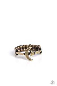 Paparazzi Accessories: Astral Allure - Brass Crescent Moon Ring