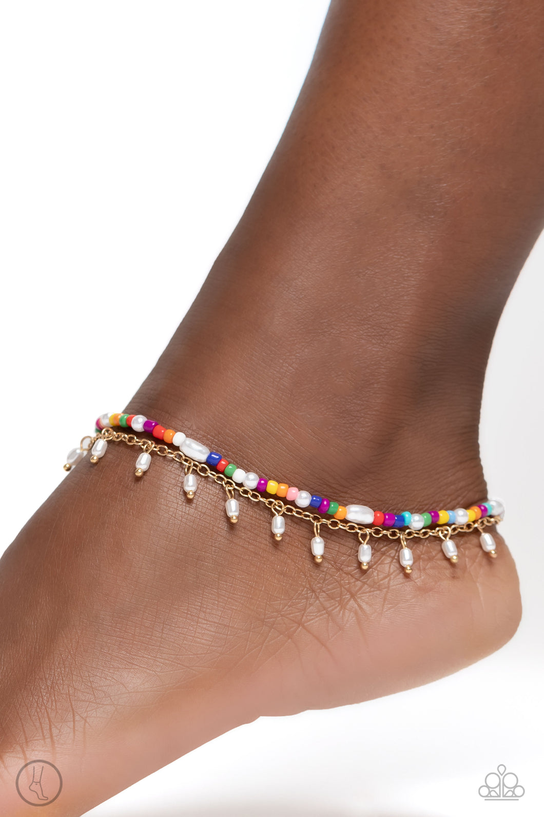 Paparazzi Accessories: Beachfront Backdrop - Gold Seed Bead Anklet