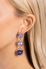 Load image into Gallery viewer, Paparazzi Accessories: Dimensional Dance - Purple UV Shimmer Earrings