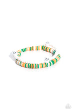 Load image into Gallery viewer, Paparazzi Accessories: Tabloid Talent - Green Smiley Face Bracelet