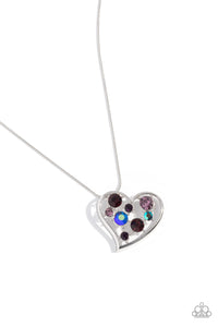 Paparazzi Accessories: Romantic Recognition - Purple Iridescent Heart Necklace