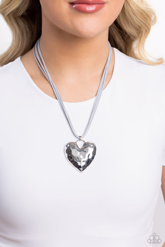 Paparazzi Accessories: Confident Courtship - Silver Heart Necklace