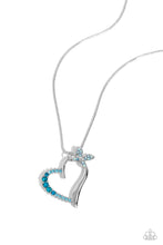 Load image into Gallery viewer, Paparazzi Accessories: Half-Hearted Haven - Blue Butterfly Iridescent Necklace