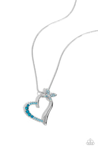 Paparazzi Accessories: Half-Hearted Haven - Blue Butterfly Iridescent Necklace