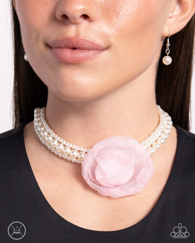 Paparazzi Accessories: Radiant Rosette - Pink Choker Necklace