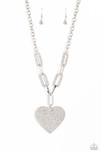 Paparazzi Accessories: Roadside Romance - White Heart Necklace