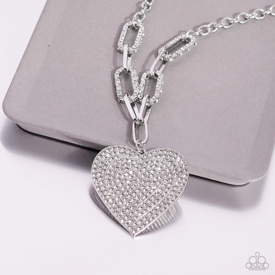 Paparazzi Accessories: Roadside Romance - White Heart Necklace