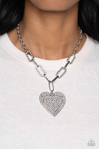 Paparazzi Accessories: Roadside Romance - White Heart Necklace