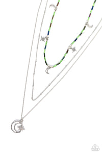 Paparazzi Accessories: Constant as the Stars - Green Oil Spill Necklace