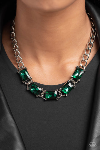 Paparazzi Accessories: Radiating Review Necklace and Dazzling Debut Bracelet - Green SET