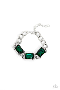 Paparazzi Accessories: Radiating Review Necklace and Dazzling Debut Bracelet - Green SET