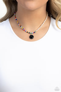 Paparazzi Accessories: Smiling Showdown - Black Smiley Face Necklace