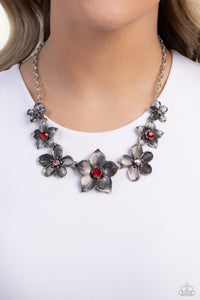 Paparazzi Accessories: Free FLORAL - Red Iridescent Necklace