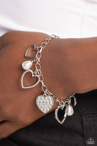 Paparazzi Accessories: GLOW Your Heart - White Bracelet