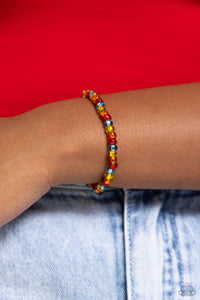 Paparazzi Accessories: Colorfully GLASSY - Red Choker and GLASS is in Session Bracelet - Red SET