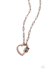 Load image into Gallery viewer, Paparazzi Accessories: Affectionate Attitude - Copper Heart Necklace