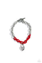 Load image into Gallery viewer, Paparazzi Accessories: Locked and Loved - Red Bracelet