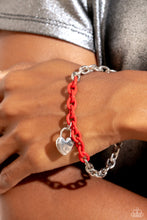 Load image into Gallery viewer, Paparazzi Accessories: Locked and Loved - Red Bracelet