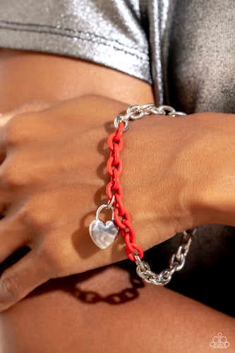 Paparazzi Accessories: Locked and Loved - Red Bracelet