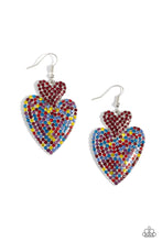 Load image into Gallery viewer, Paparazzi Accessories: Flirting Flourish - Red Heart Earrings