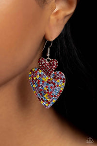 Paparazzi Accessories: Flirting Flourish - Red Heart Earrings