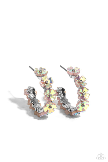 Paparazzi Accessories: Floral Focus - Pink Iridescent Earrings