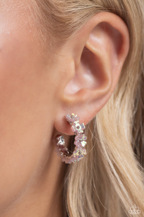 Paparazzi Accessories: Floral Focus - Pink Iridescent Earrings