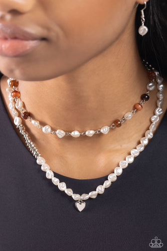 Paparazzi Accessories: Pearl Pact - Brown Necklace