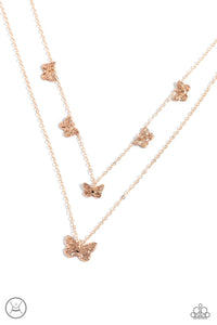 Paparazzi Accessories: Butterfly Beacon - Rose Gold Choker Necklace