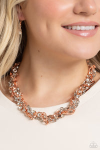 Paparazzi Accessories: Totally Two-Toned Necklace and Two-Tone Taste Bracelet - Copper SET