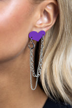 Load image into Gallery viewer, Paparazzi Accessories: Altered Affection - Purple Heart Earrings