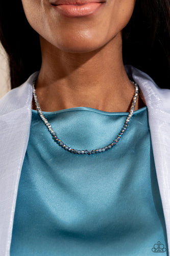 Paparazzi Accessories: Backstage Beauty - Silver Oil Spill Necklace