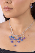 Load image into Gallery viewer, Paparazzi Accessories: Majestic Metamorphosis - Blue Iridescent Butterfly Choker Necklace