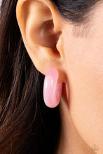 Load image into Gallery viewer, Paparazzi Accessories: Acrylic Acclaim - Pink Hoop Earrings