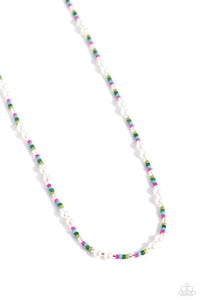Paparazzi Accessories: Colorblock Charm - Green Seed Bead Necklace