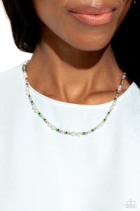 Paparazzi Accessories: Colorblock Charm - Green Seed Bead Necklace