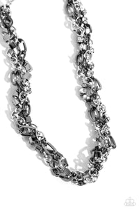 Paparazzi Accessories: Totally Two-Toned Necklace and Two-Tone Taste Bracelet - Silver SET