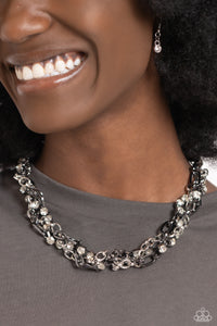 Paparazzi Accessories: Totally Two-Toned Necklace and Two-Tone Taste Bracelet - Silver SET