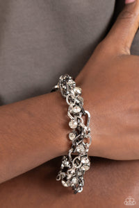 Paparazzi Accessories: Totally Two-Toned Necklace and Two-Tone Taste Bracelet - Silver SET