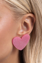 Load image into Gallery viewer, Paparazzi Accessories: Sparkly Sweethearts - Pink Heart Earrings