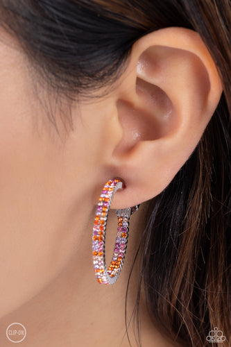 Paparazzi Accessories: Outstanding Ombré - Orange Clip-On Earrings