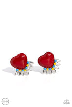 Load image into Gallery viewer, Paparazzi Accessories: Spring Story - Red Heart Clip-On Earrings